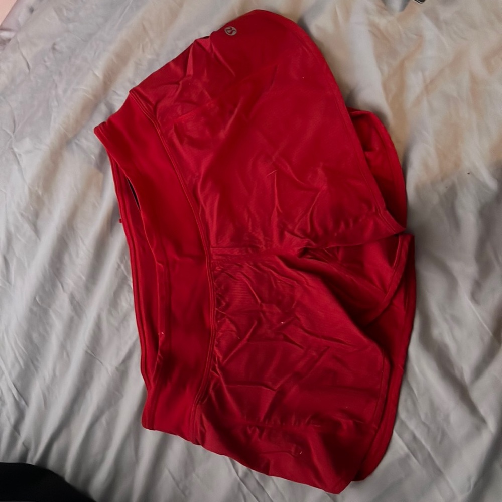 Red Lululemon Speed Up shorts